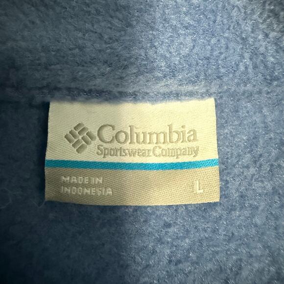 Columbia Soft Blue Long Sleeve Full Zip Fleece Size Large - Picture 9 of 10